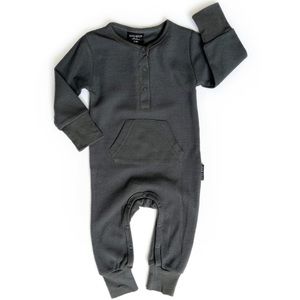 Little Bipsy Waffle Romper - Pewter